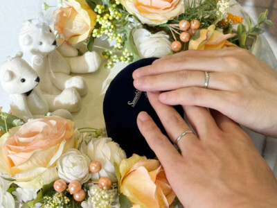 木の葉のように寄り沿う想い♡サムシングブルー「リーブス」のマリッジリング